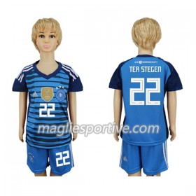 Completo Calcio Germania Ter Stegen 22 Portiere Bambino Divisa Prima Mondiali 2018